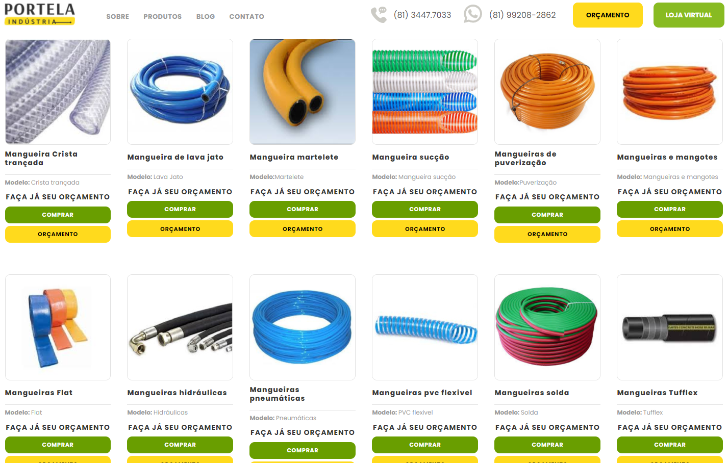 Portela indústria - Mangueira de combustível