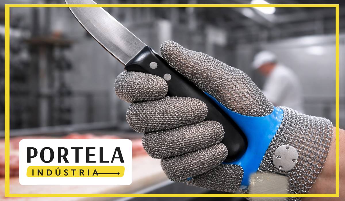 luva de malha de aço
