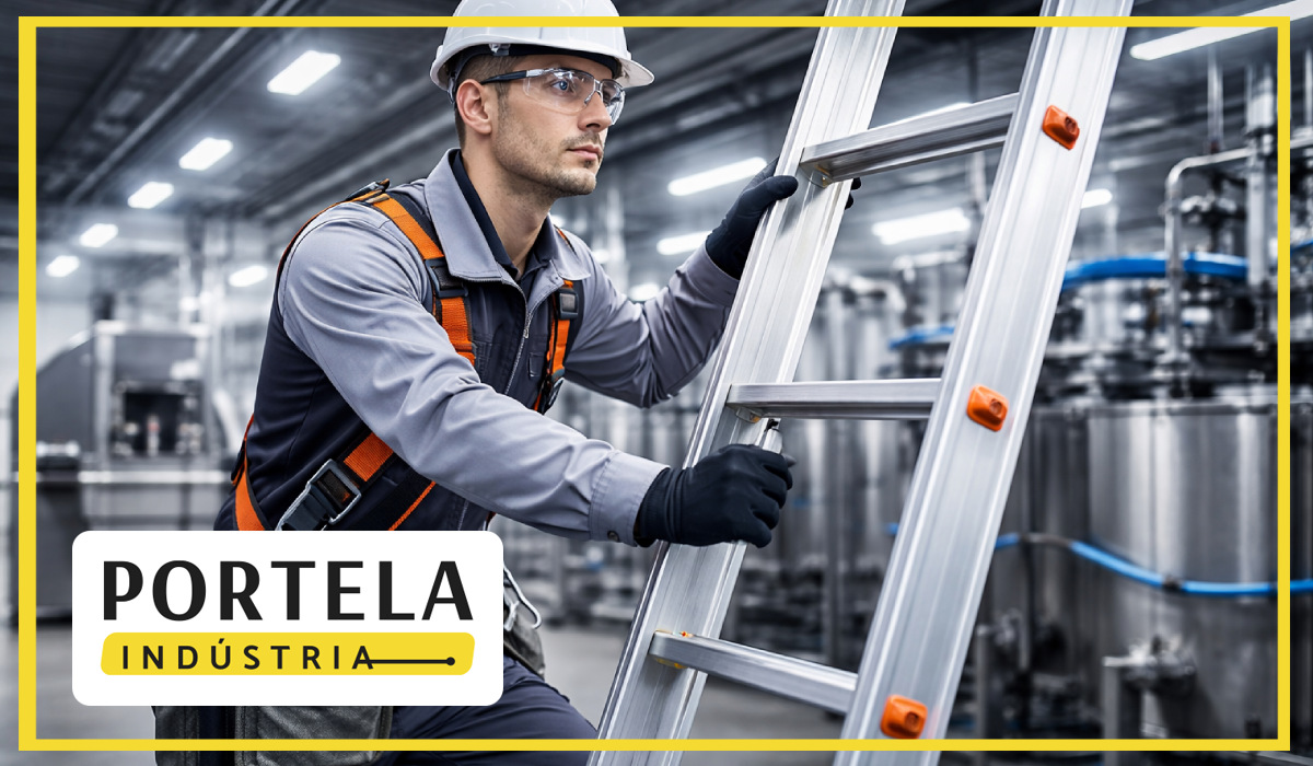 Escada industrial de alumínio